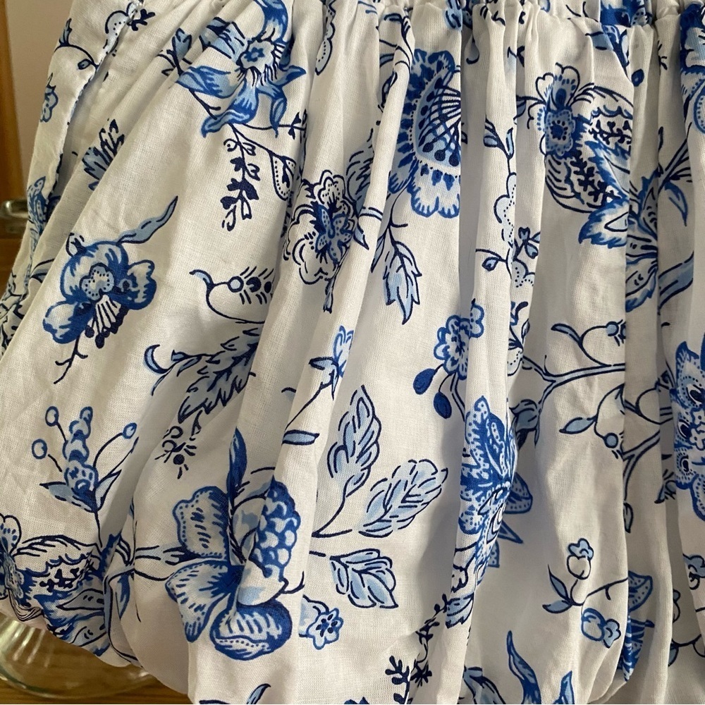 Janie and Jack Blue White Capri Island Floral Bubble Hem Shorts 3t - Picture 7 of 12